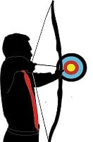 Here's an alt tag for the image: `Archer aiming at target with bow`